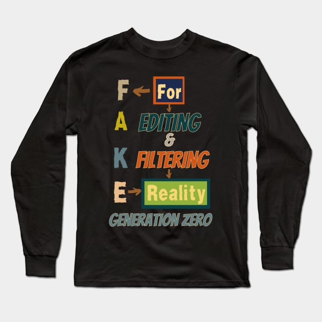 Fake Generation, Generation z Long Sleeve T-Shirt by Kikapu creations